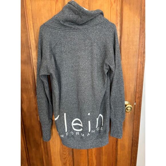 Calvin Klein Women's Performance Funnel Neck Sweatshirt in Dark Gray Size XL - Picture 2 of 3